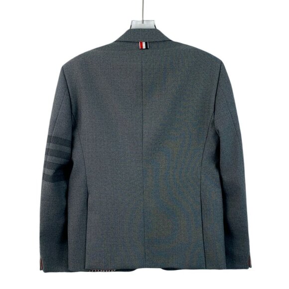 CM0373 Thom Browne Gray Wool Blazer With 4-Bar Stripe - Picture 2 of 7